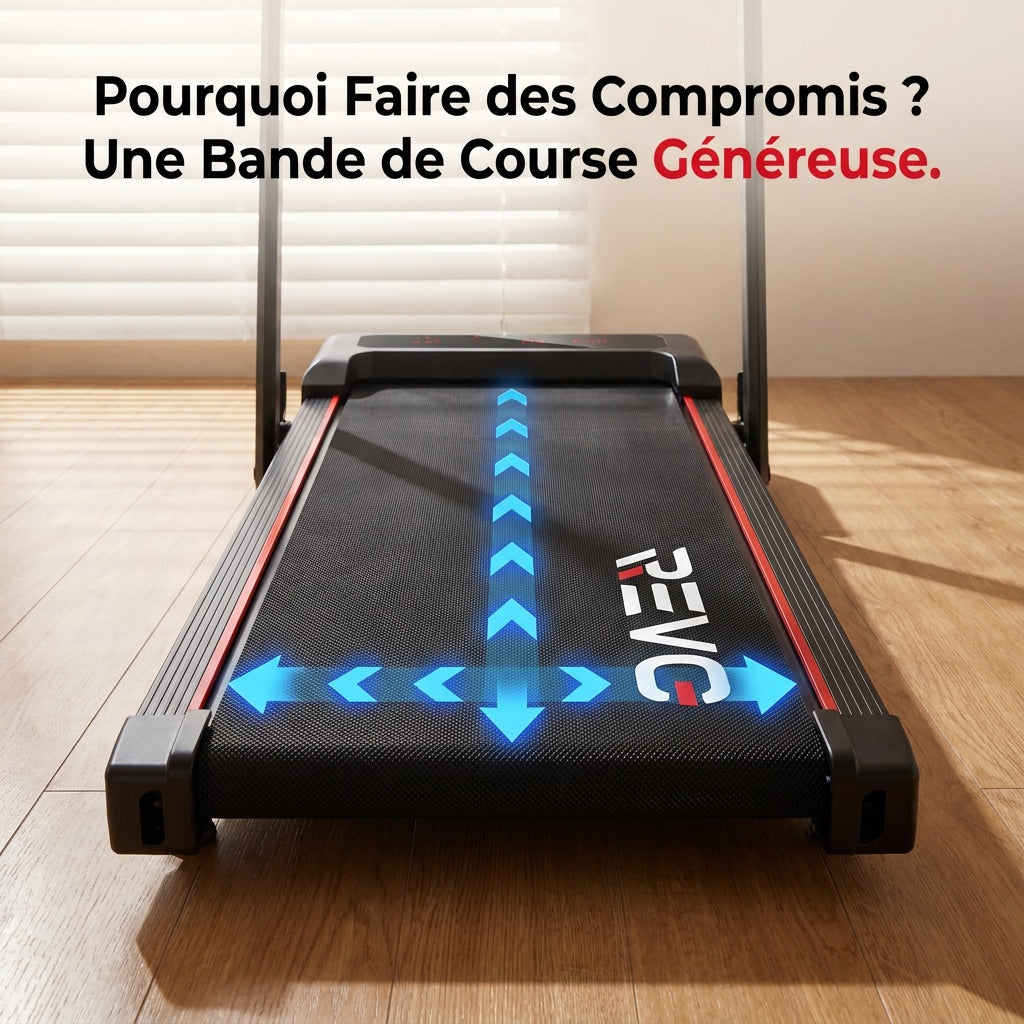 Tapis de Course Pliant REVO Trail – 12 km/h – 12 Programmes HIIT – Écran LED & Application Connectée