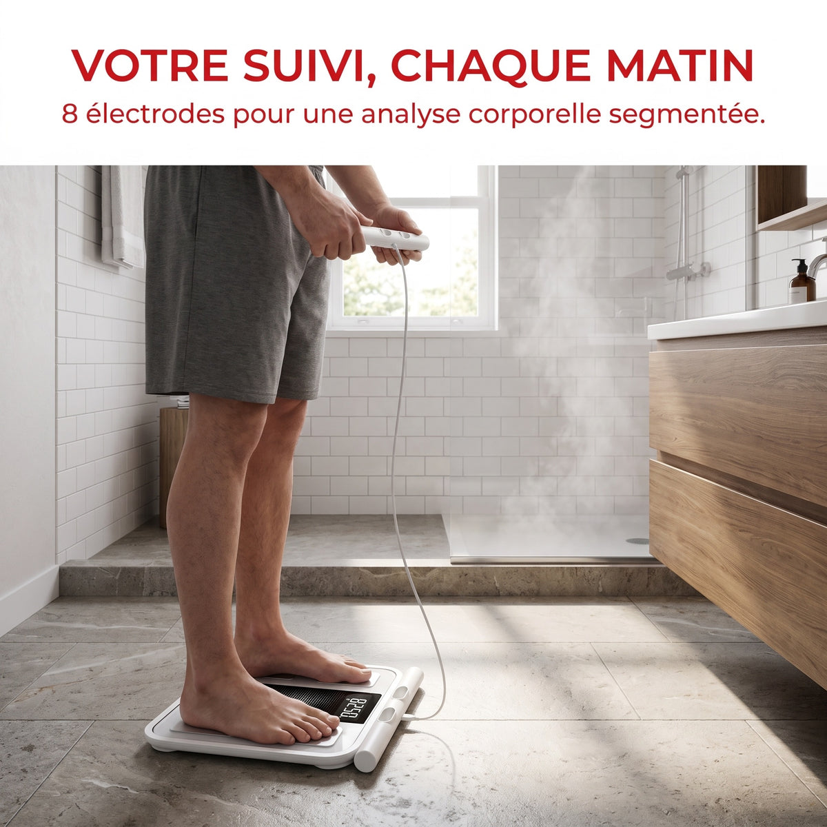 Balance Connectée REVO Scanova 16 – 8 Électrodes, Analyse Corporelle Segmentée, Bluetooth & 16 Indicateurs