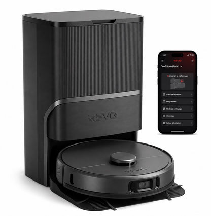 Robot Aspirateur Laveur REVO Apex 25 Noir – 25 000 Pa avec Station Multifonctionnelle & Navigation Intelligente