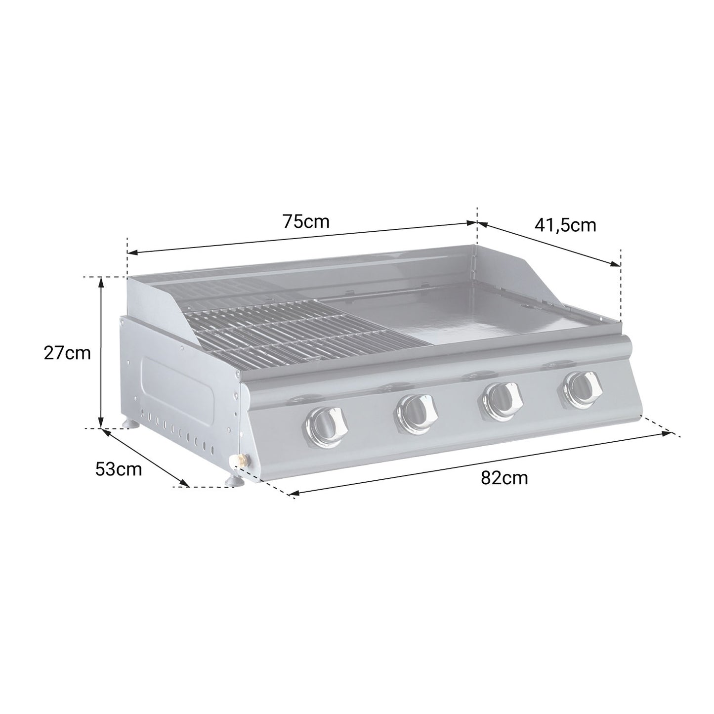 Barbecue gaz Mixte Tenerife - 4 Brûleurs 14 kW