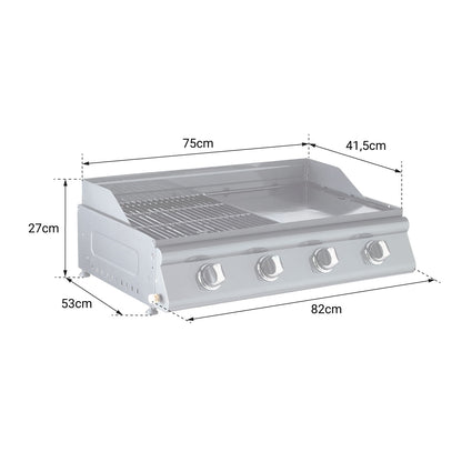 Barbecue gaz Mixte Tenerife - 4 Brûleurs 14 kW