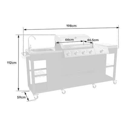 Cuisine d'extérieur REVO Alicante – 4+1 brûleurs 17,2 kW