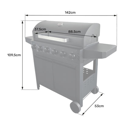 Barbecue au gaz Malibu - 6 brûleurs 15kW