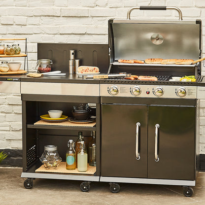 Barbecue gaz Majorque XL – 4 brûleurs 14,5 kW avec desserte
