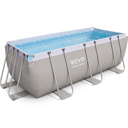 Piscine Hors-Sol Rectangulaire REVO Aqua Deep – 400 × 207 × 122 cm – 8 870 L – Filtration 2 006 L/h