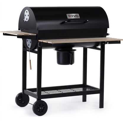 Barbecue Américain Charbon de Bois REVO Granada – Grande Surface de Cuisson – Fumoir