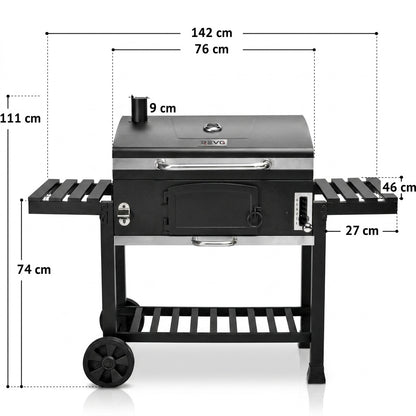 Barbecue Fumoir REVO Toledo – XXL – Grille en fonte – Charbon