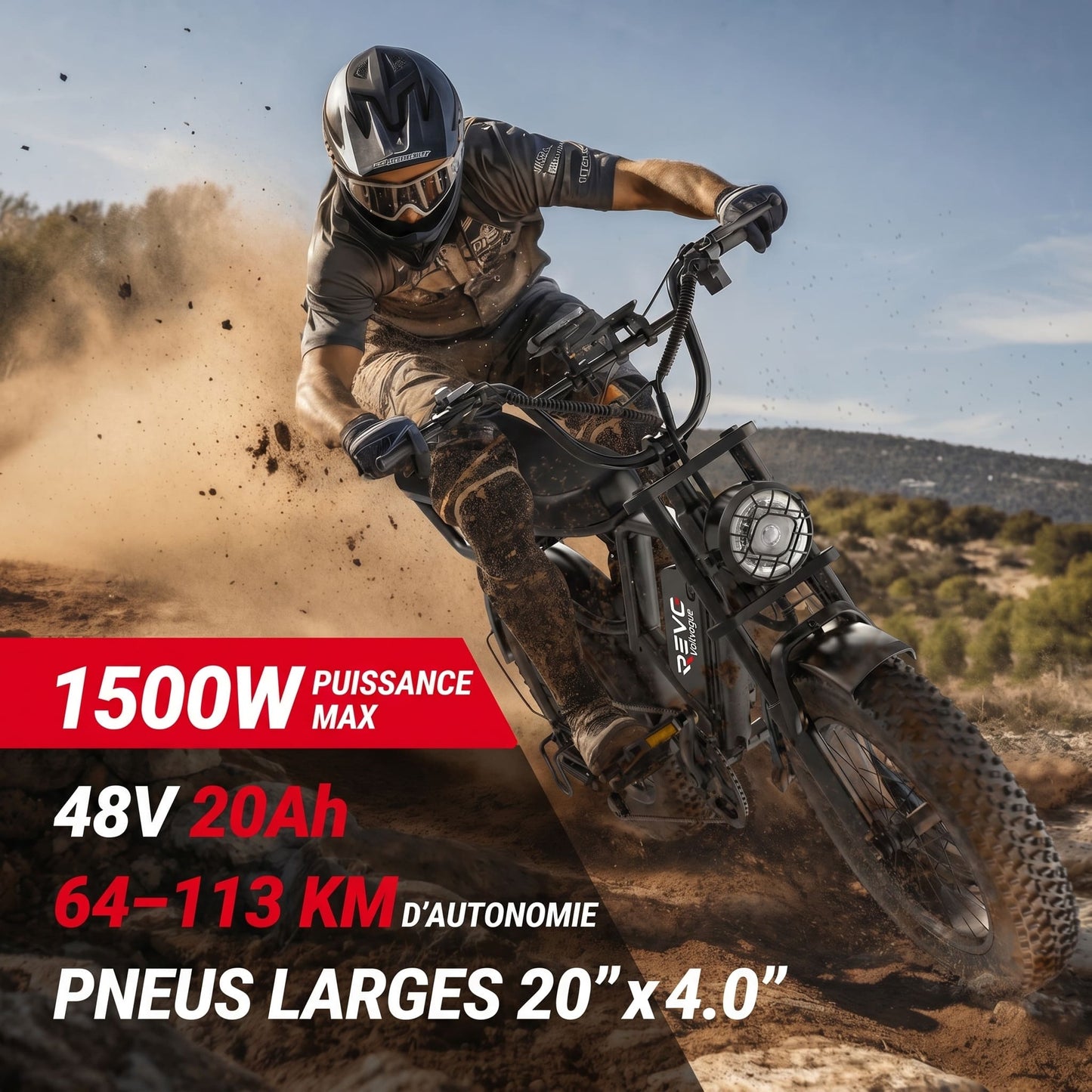 REVO Voltvogue™ – Vélo Électrique Fat Bike Tout-Terrain 1500W