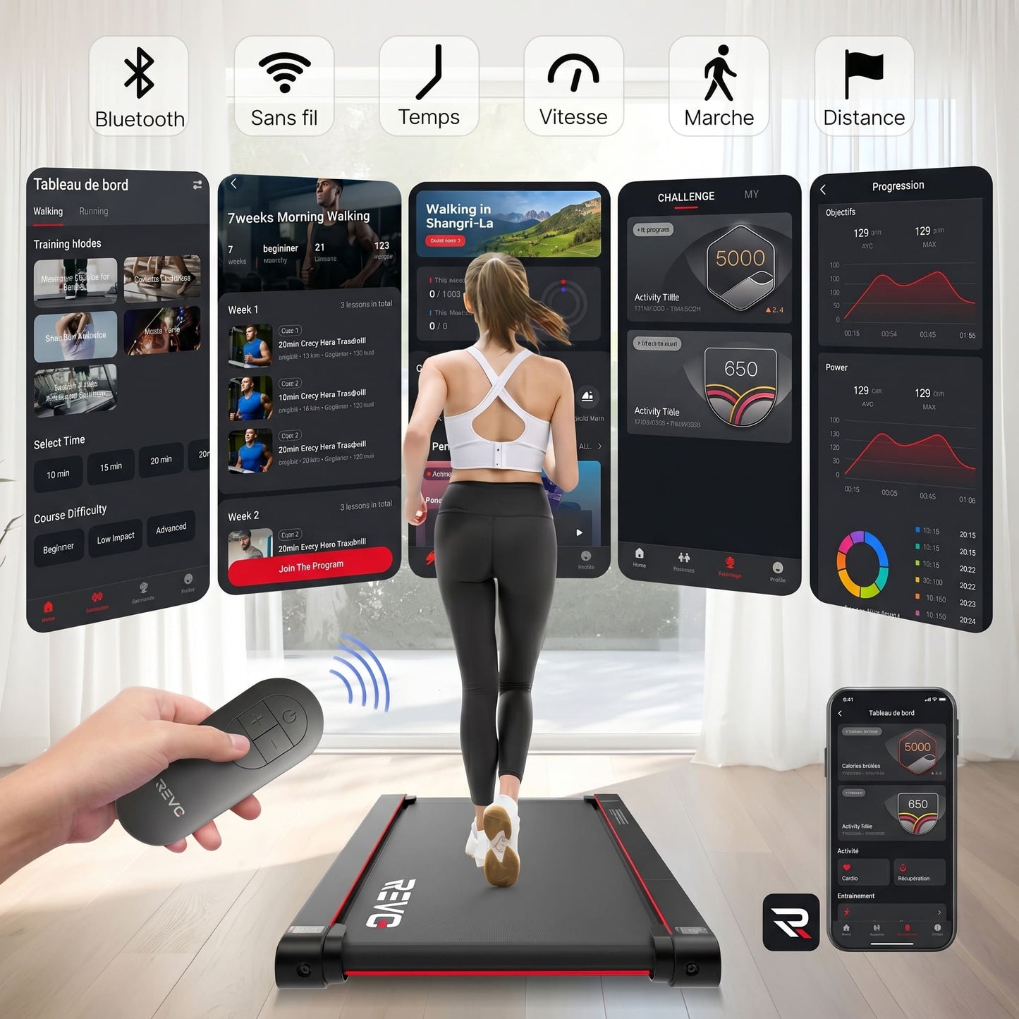 REVO WalkFlow™ – Tapis de Marche & Vibration Intelligent