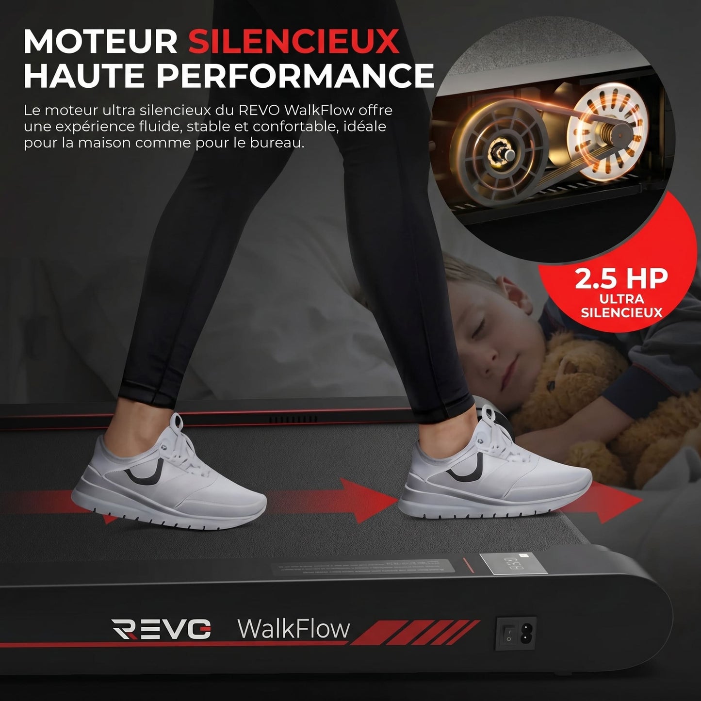 REVO WalkFlow™ – Tapis de Marche & Vibration Intelligent