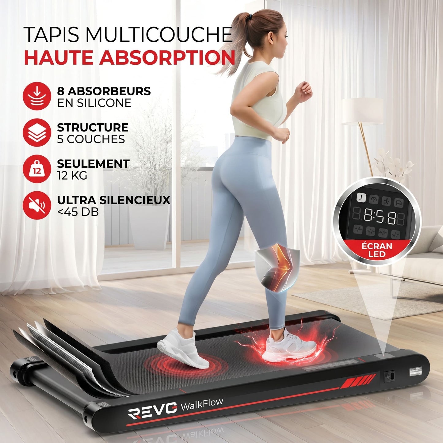 REVO WalkFlow™ – Tapis de Marche & Vibration Intelligent