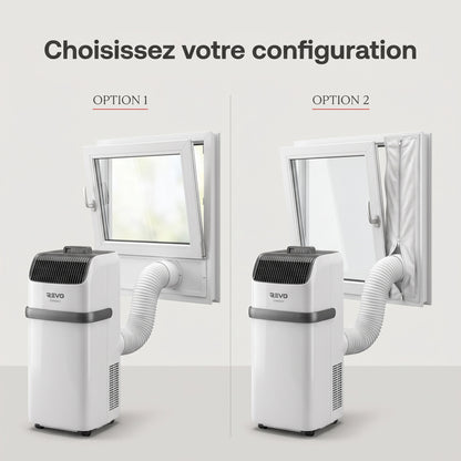 Climatiseur Mobile REVO Compact – 8 300 BTU – 2,1 kW – 3-en-1 – 52 dB – Classe A