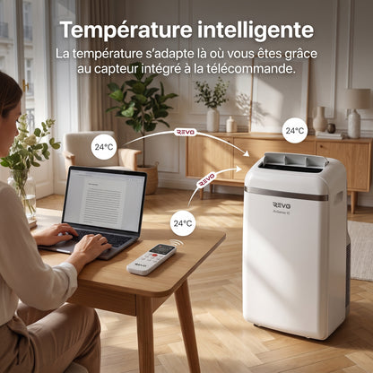 Climatiseur Mobile REVO AirSense 10 – 10 000 BTU – Classe A+ – Climatisation, Ventilation & Déshumidification