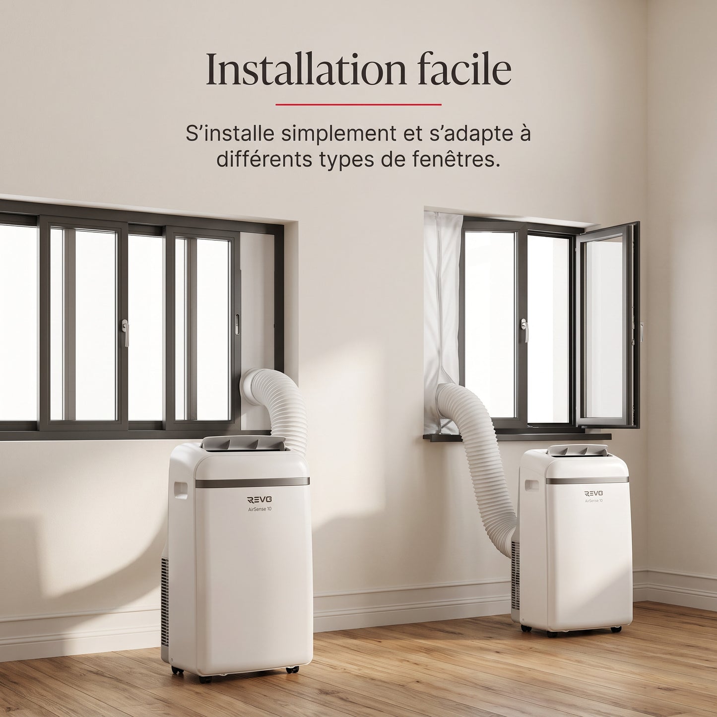 Climatiseur Mobile REVO AirSense 10 – 10 000 BTU – Classe A+ – Climatisation, Ventilation & Déshumidification