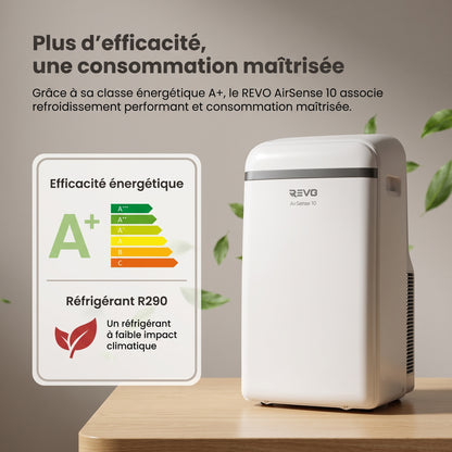 Climatiseur Mobile REVO AirSense 10 – 10 000 BTU – Classe A+ – Climatisation, Ventilation & Déshumidification