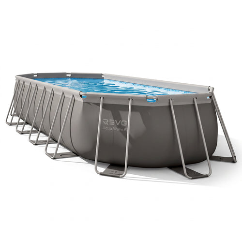 Piscine Hors-Sol Ovale REVO Aqua Wave 6 – 610 × 305 × 122 cm – 18 202 L – Filtration 4 400 L/h – Échelle & Bâche Incluses