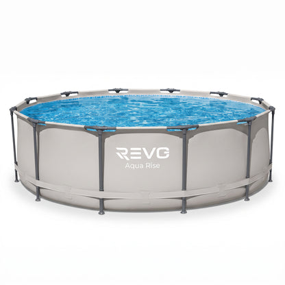 Piscine Hors-Sol Ronde REVO Aqua Rise – Ø366 × 100 cm – 9 150 L – Filtration & Échelle Incluses