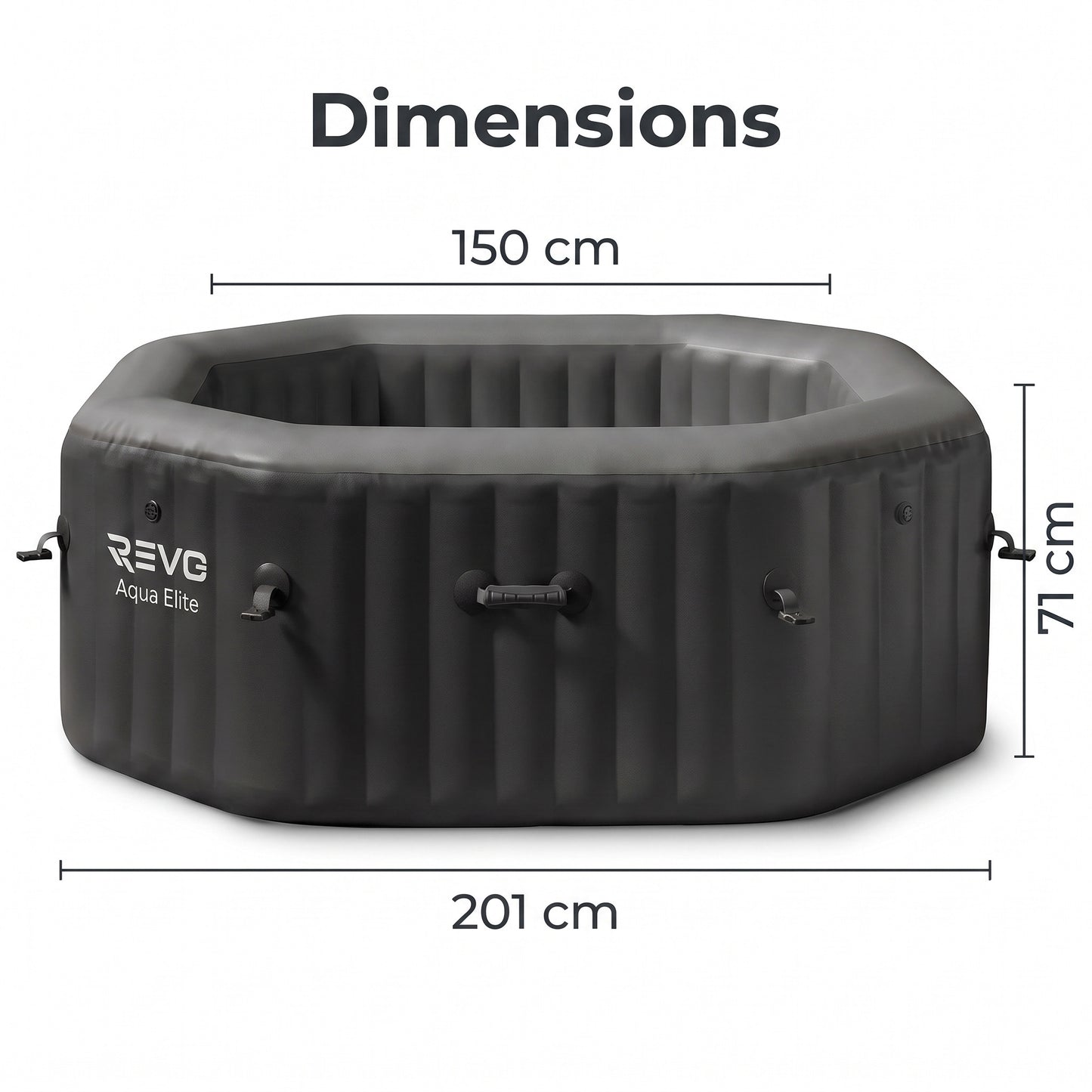 Spa Gonflable REVO Aqua Elite – 4 Places – 120 Jets – Chauffage 40°C – Wi-Fi