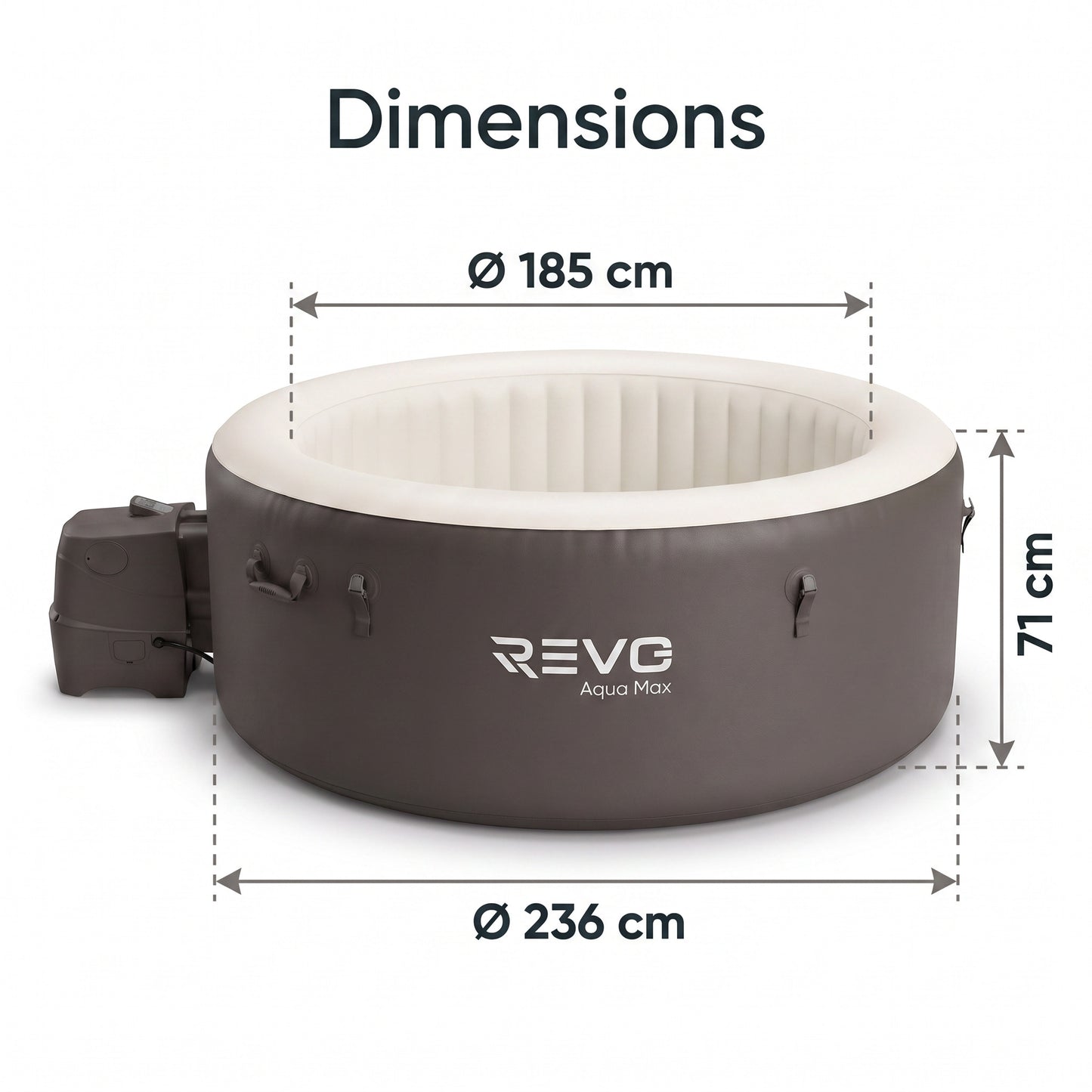 Spa Gonflable REVO Aqua Max – 8 Places – 170 Jets – Chauffage 40°C