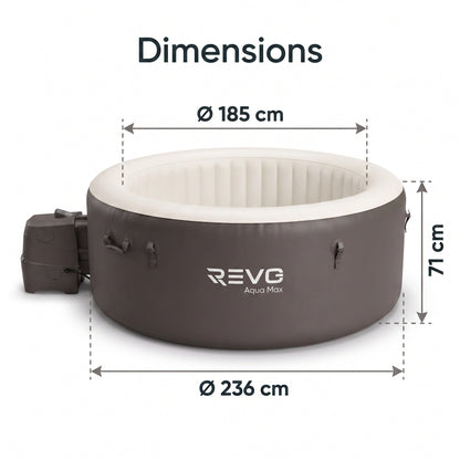 Spa Gonflable REVO Aqua Max – 8 Places – 170 Jets – Chauffage 40°C