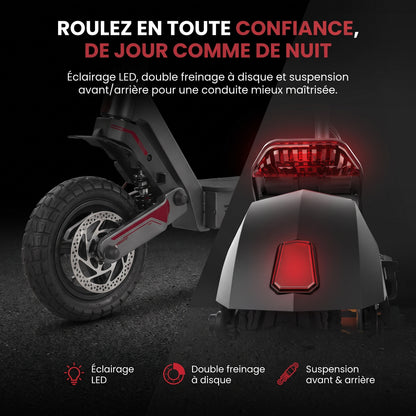 Trottinette Électrique REVO Urban X – 800 W – Autonomie 55 km – Pneus 10" – Suspensions AV/AR