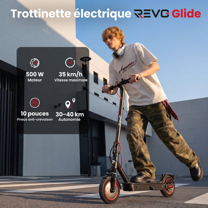 Trottinette Électrique REVO Glide – 500 W – Autonomie 40 km – Batterie 36 V 10 Ah – Pneus 10" – Application Connectée