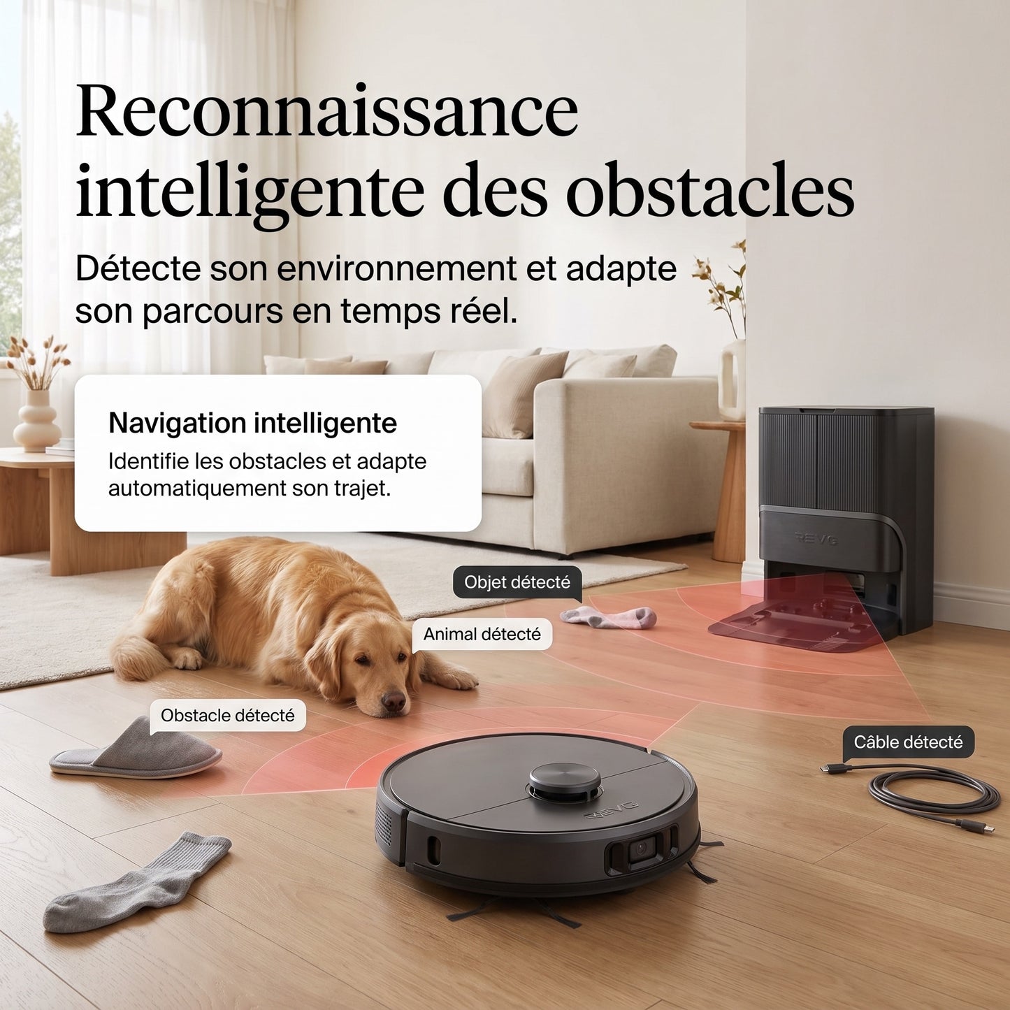 Robot Aspirateur Laveur REVO Apex 25 Noir – 25 000 Pa avec Station Multifonctionnelle & Navigation Intelligente