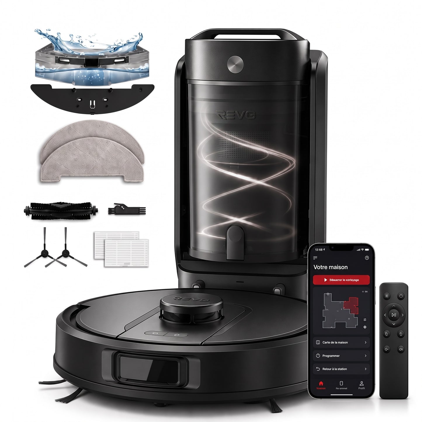 Robot Aspirateur Laveur REVO Orbit 18 – 18 000 Pa avec Station Sans Sac 4 L & Navigation LiDAR