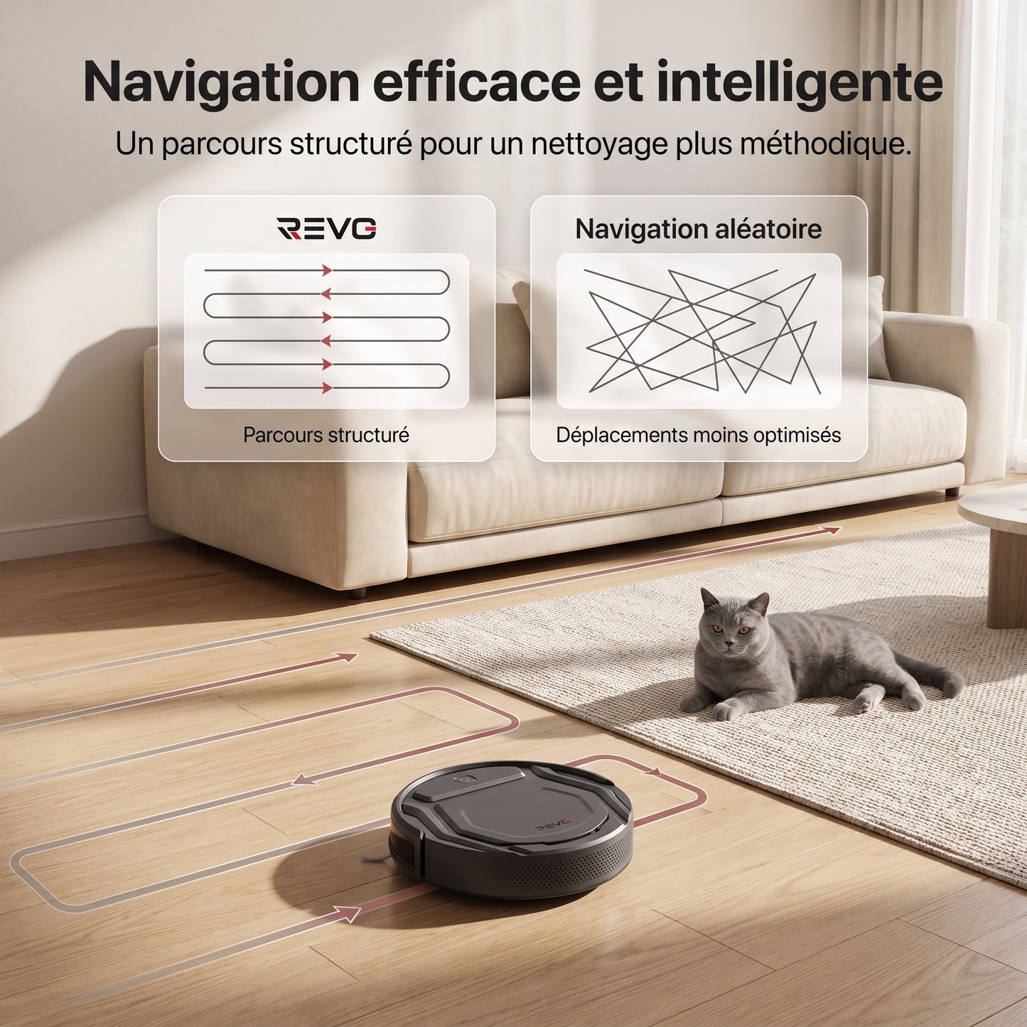 Robot Aspirateur REVO SlimForce 22 – 2 200 Pa, Connecté & Autonomie 120 min