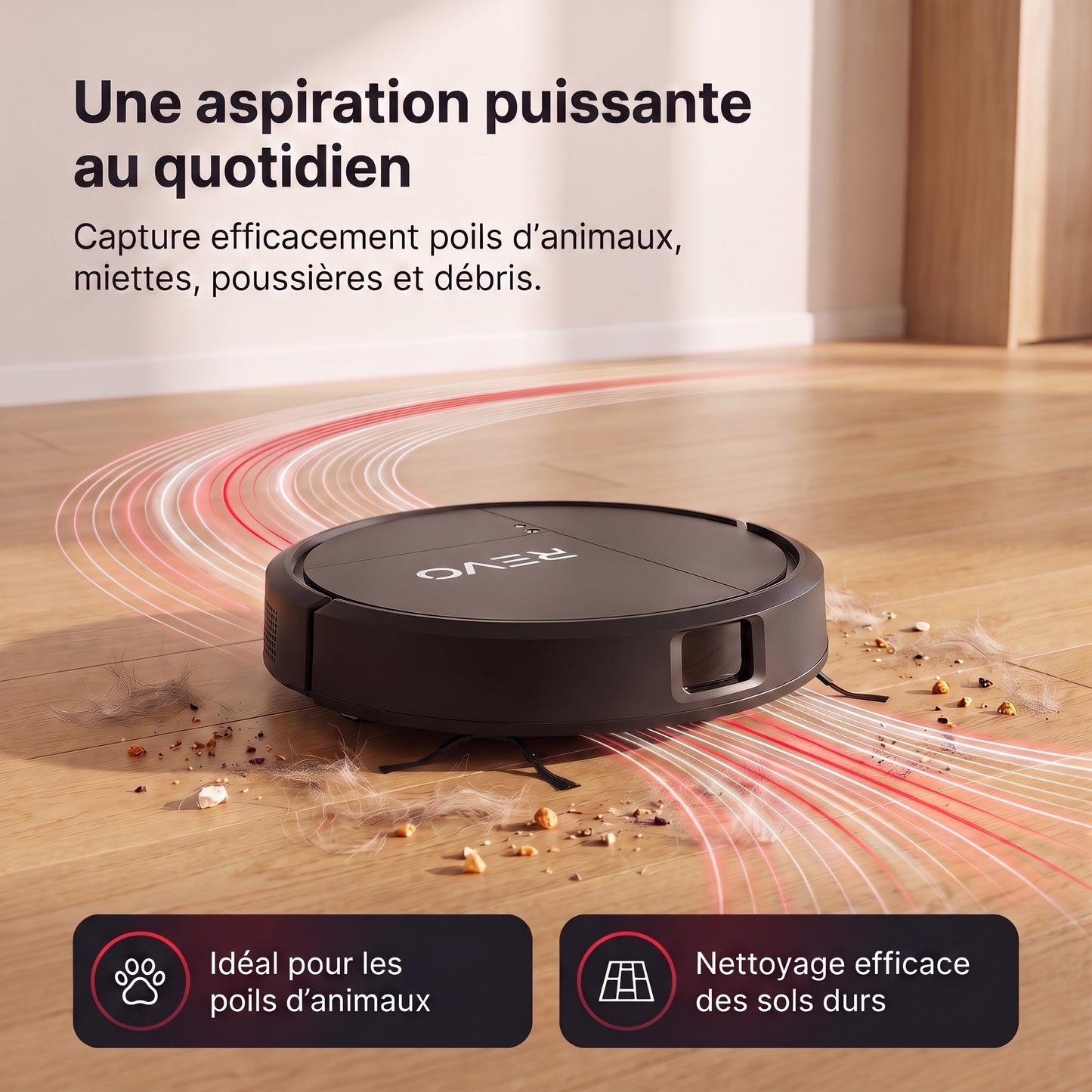 Robot Aspirateur Laveur REVO Vector 15 – 15 000 Pa avec Station de Vidage Automatique & Navigation LiDAR