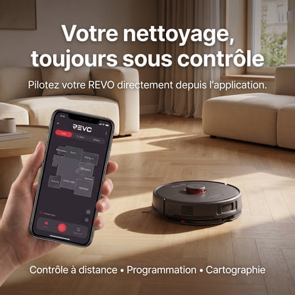 Robot Aspirateur Laveur REVO Nova 6 – 6 000 Pa avec Station Tout-en-Un & Navigation LiDAR