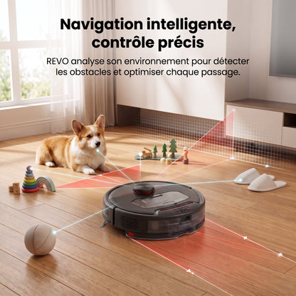 Robot Aspirateur REVO Vector 5 –  Laveur 3-en-1 5 000 Pa avec Navigation Intelligente & Contrôle Connecté