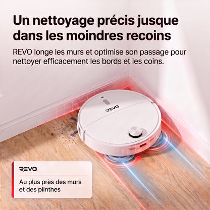 Robot Aspirateur Laveur REVO Apex 25 Blanc – 25 000 Pa avec Station Multifonctionnelle & Navigation Intelligente