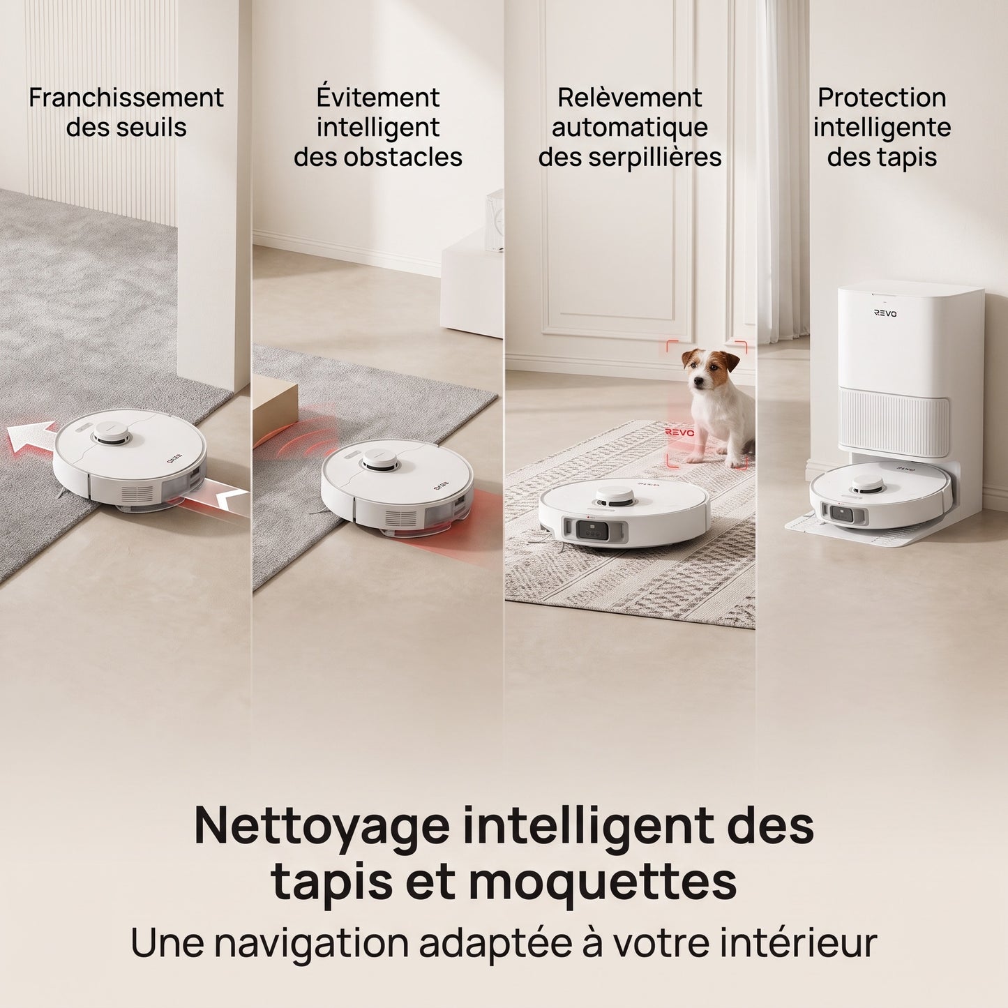 Robot Aspirateur Laveur REVO Vortex 19 – 19 000 Pa avec Station Automatique & Navigation Intelligente