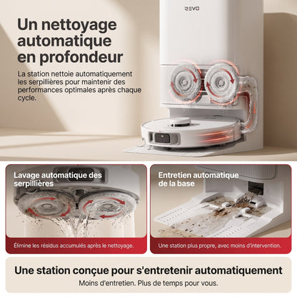 Robot Aspirateur Laveur REVO Vortex 19 – 19 000 Pa avec Station Automatique & Navigation Intelligente