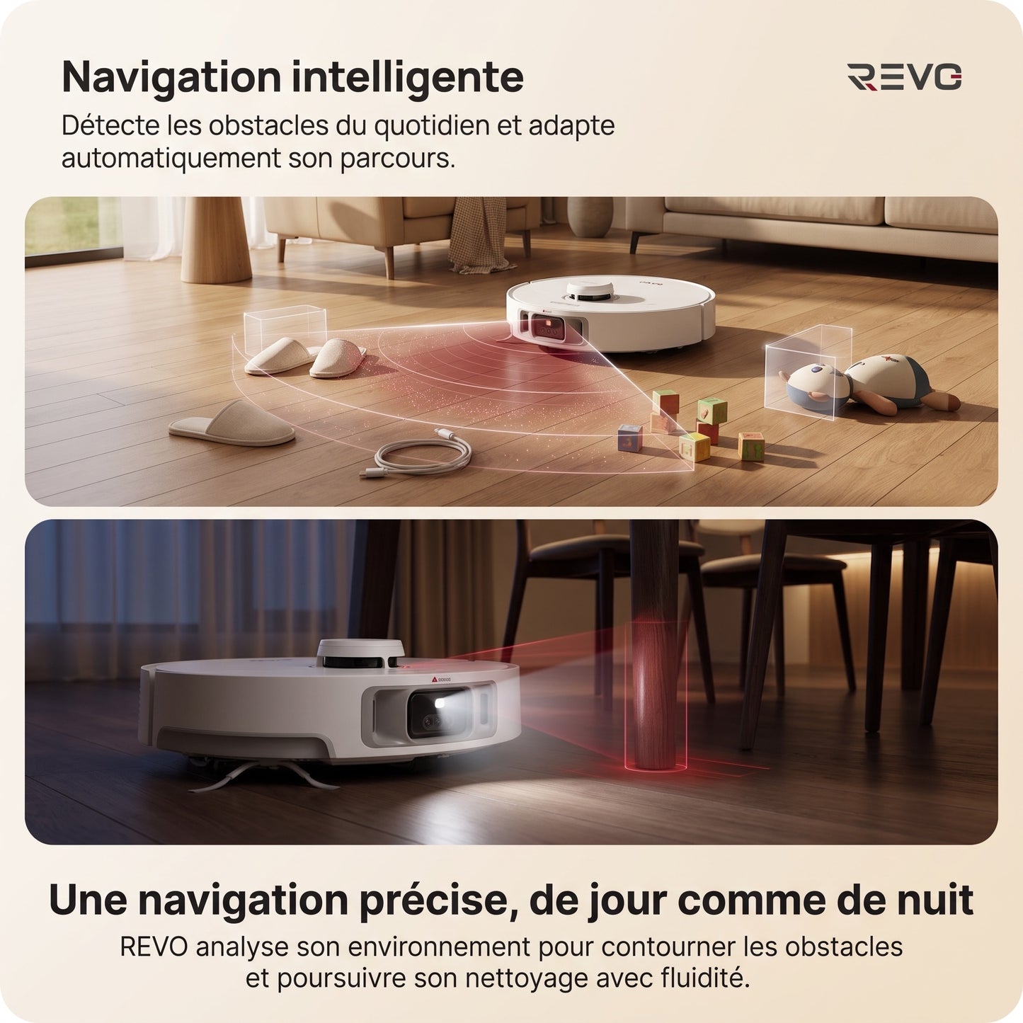 Robot Aspirateur Laveur REVO Vortex 19 – 19 000 Pa avec Station Automatique & Navigation Intelligente