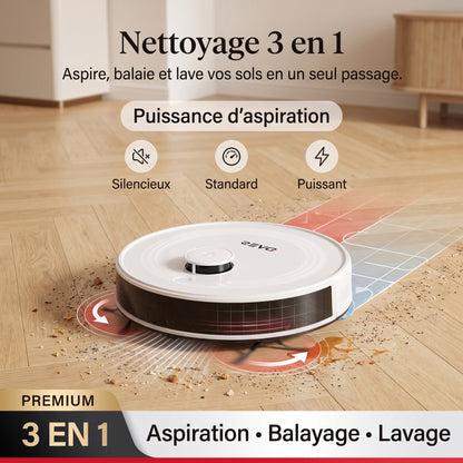 Robot Aspirateur Laveur 3-en-1 REVO Aero 6 – 6 000 Pa avec Station de Vidage Automatique