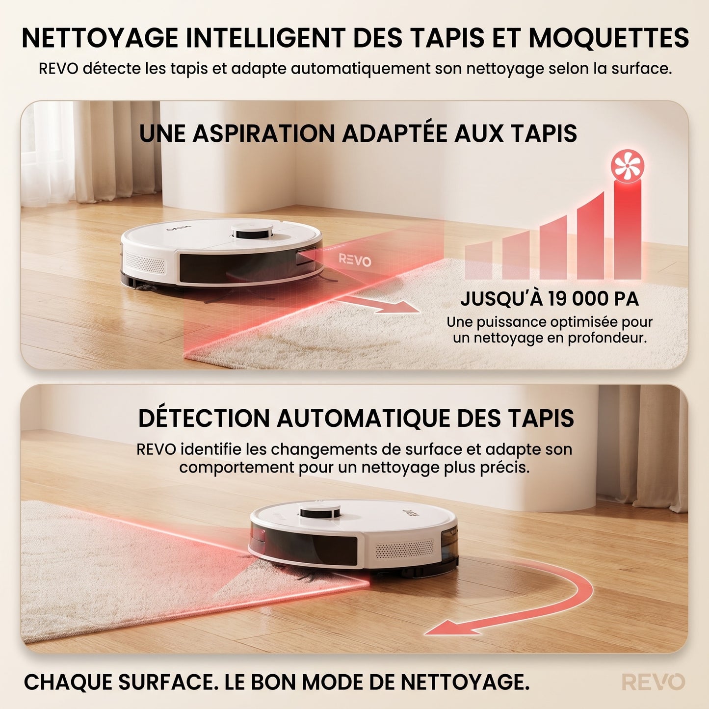 Robot Aspirateur Laveur 3-en-1 REVO Aero 6 – 6 000 Pa avec Station de Vidage Automatique