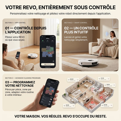 Robot Aspirateur Laveur 3-en-1 REVO Aero 6 – 6 000 Pa avec Station de Vidage Automatique