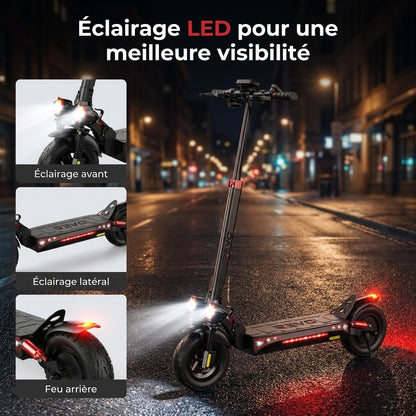 Trottinette Électrique REVO Titan 800 – 800 W – Autonomie 45 km – Batterie 48 V 15 Ah – Pneus Tout-Terrain 10"