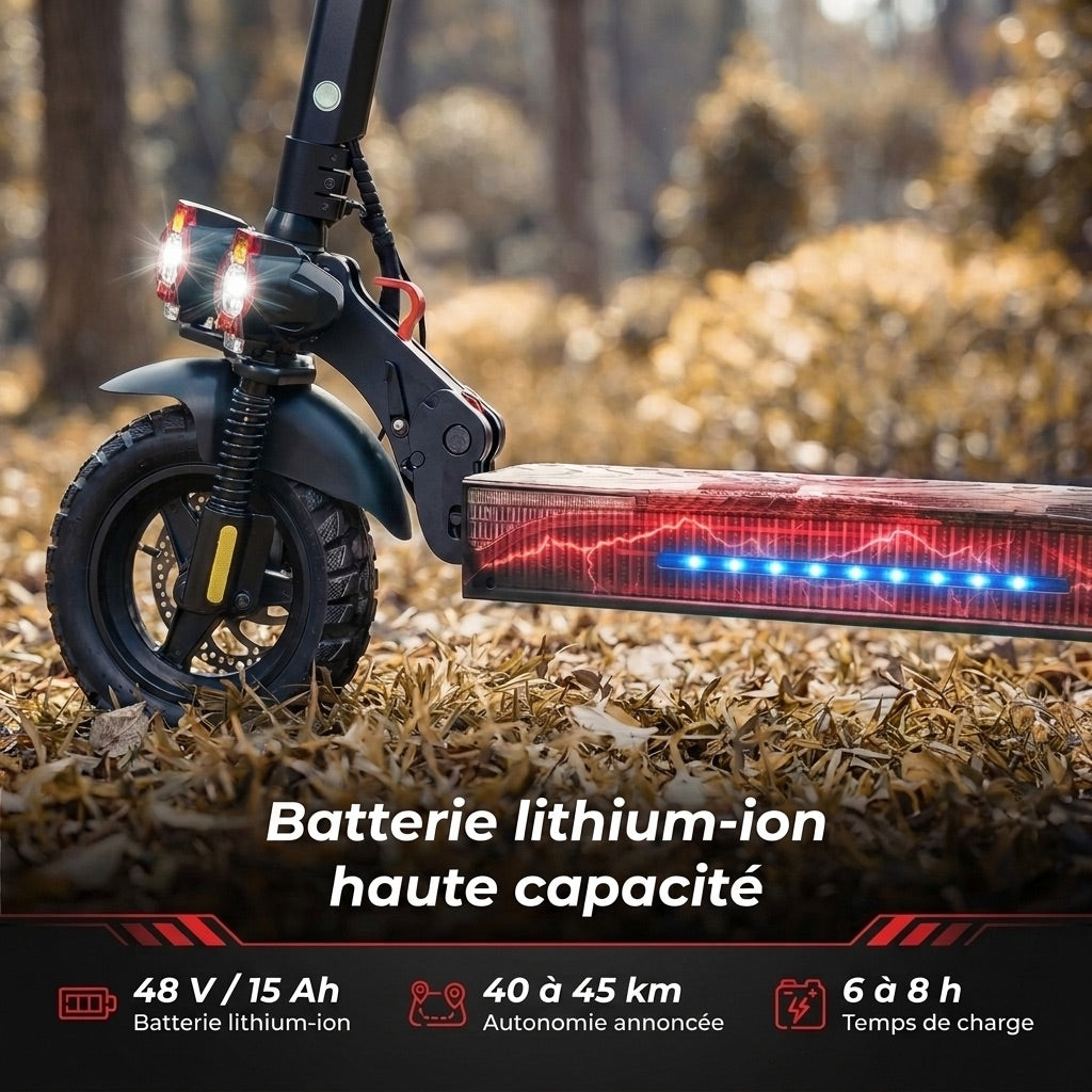 Trottinette Électrique REVO Titan 800 – 800 W – Autonomie 45 km – Batterie 48 V 15 Ah – Pneus Tout-Terrain 10"