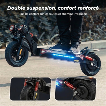 Trottinette Électrique REVO Titan 800 – 800 W – Autonomie 45 km – Batterie 48 V 15 Ah – Pneus Tout-Terrain 10"