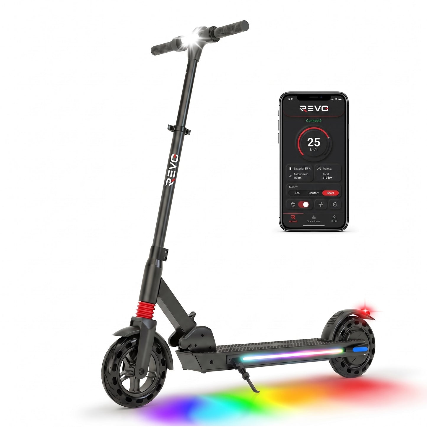 Trottinette Électrique REVO Voltis – 250 W – Autonomie 25 km – Batterie 36 V 5,2 Ah – Pneus 8"
