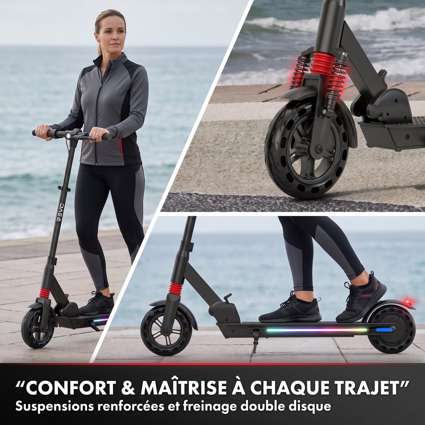 Trottinette Électrique REVO Voltis – 250 W – Autonomie 25 km – Batterie 36 V 5,2 Ah – Pneus 8"