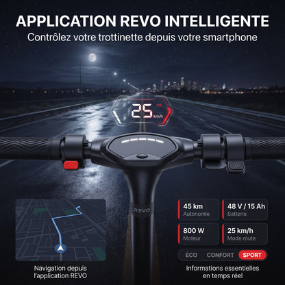 Trottinette Électrique REVO Voltis – 250 W – Autonomie 25 km – Batterie 36 V 5,2 Ah – Pneus 8"