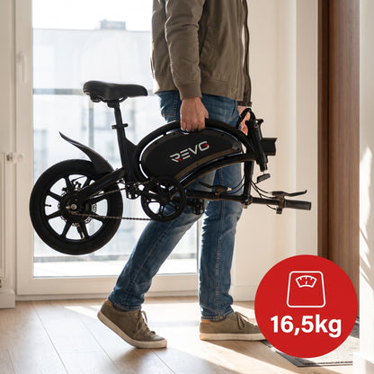 Draisienne Électrique REVO Volt – 350 W – Autonomie 15 à 20 km – Batterie 36V – Pliable – Freins à Disque Avant/Arrière