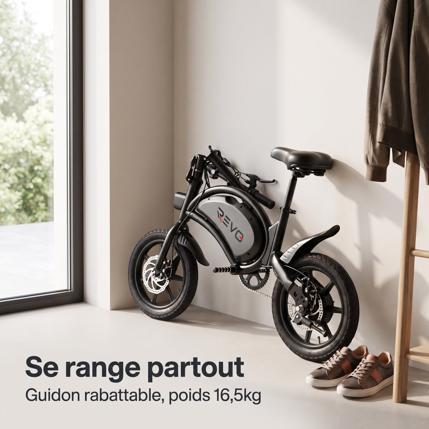 Draisienne Électrique REVO Volt – 350 W – Autonomie 15 à 20 km – Batterie 36V – Pliable – Freins à Disque Avant/Arrière