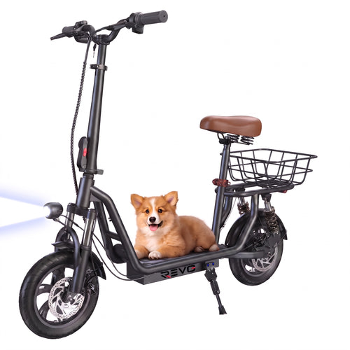 Trottinette Électrique REVO Zenith – 500 W – Autonomie 35 km – Batterie 36V 7,5Ah – Pneus 12" – Avec Siège
