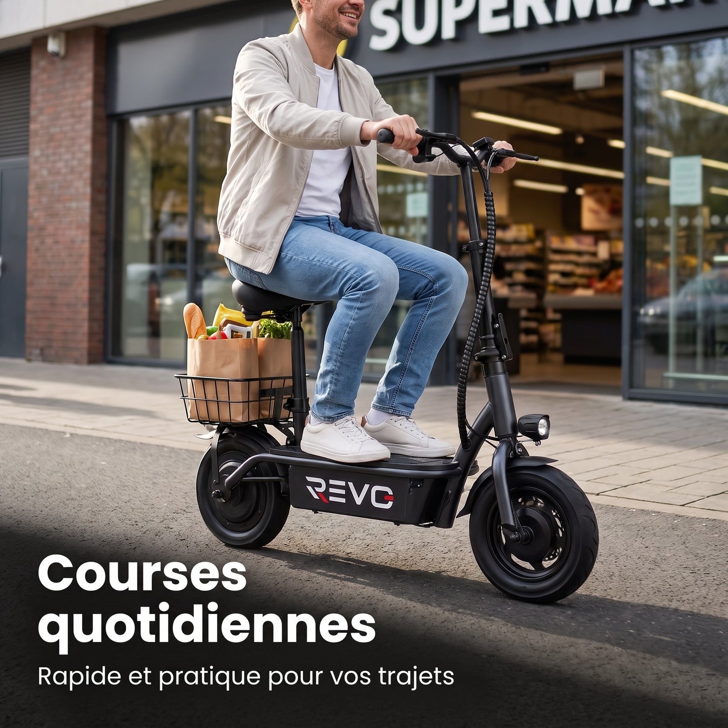 Trottinette Électrique REVO Prime – 1000 W – Autonomie 55-60 km – Batterie 48V 13Ah – Siège Confort Intégré