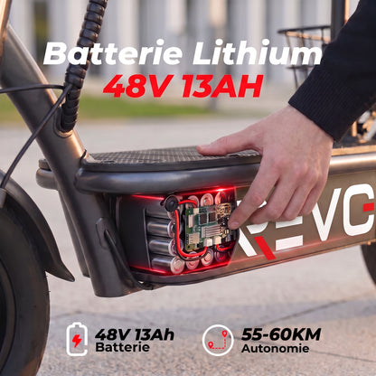 Trottinette Électrique REVO Prime – 1000 W – Autonomie 55-60 km – Batterie 48V 13Ah – Siège Confort Intégré